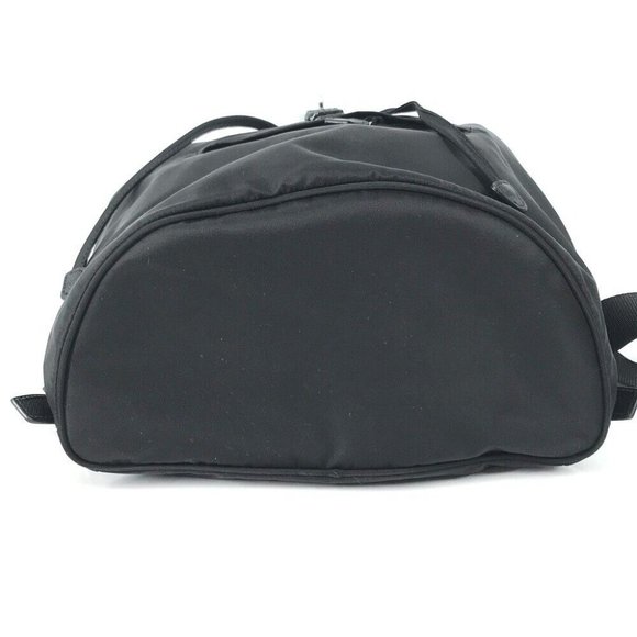 PRADA Logo Plate triangle logo backpack bag Nylon / Leather Black main image 5